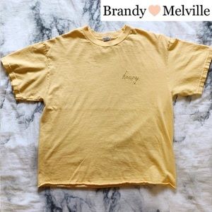 Brandy Melville Aleena Honey Embroidery Tee